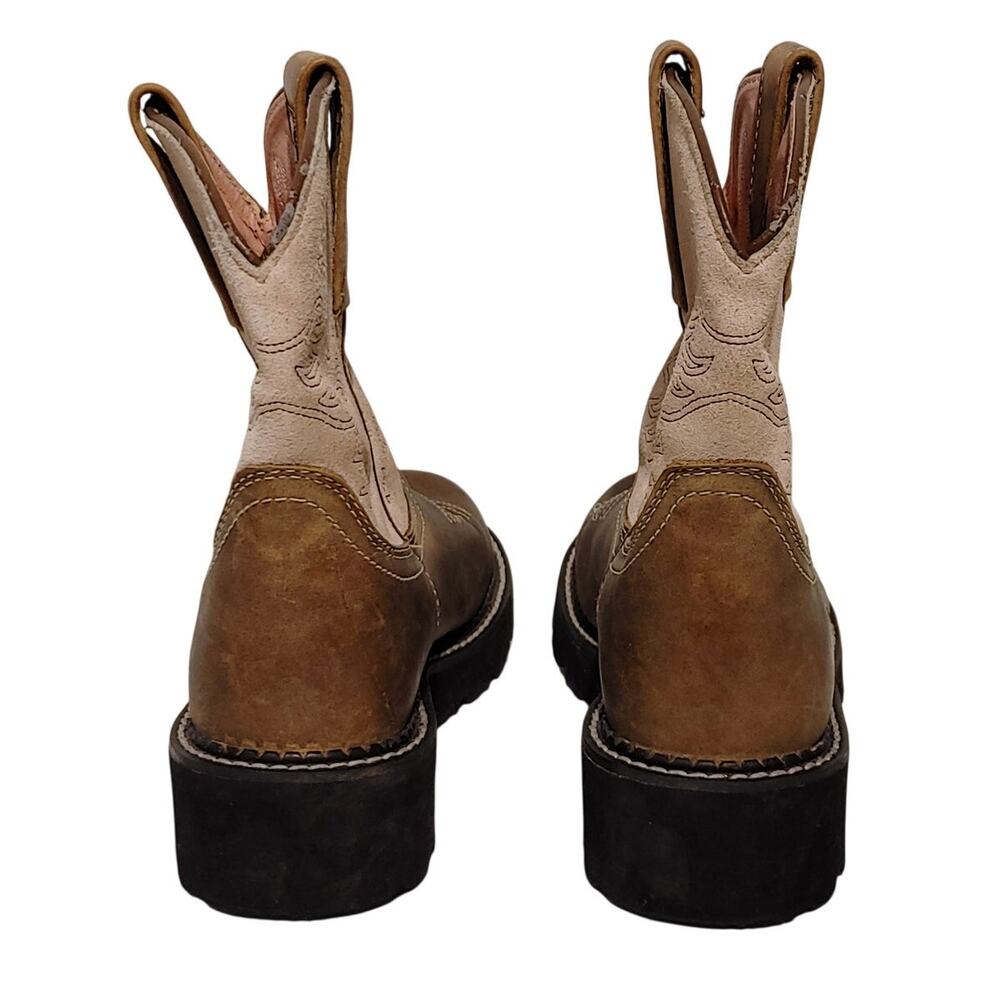 Ariat Fatbaby Western Cowboy Boots Pink Brown Leather Womens Size 5B - Picture 4 of 10